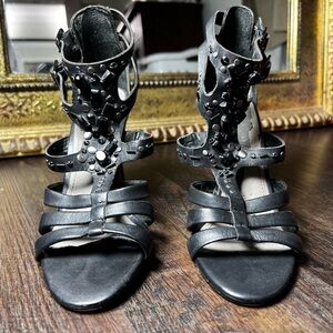 Vince Camuto Black Studded Sandals size 5.5